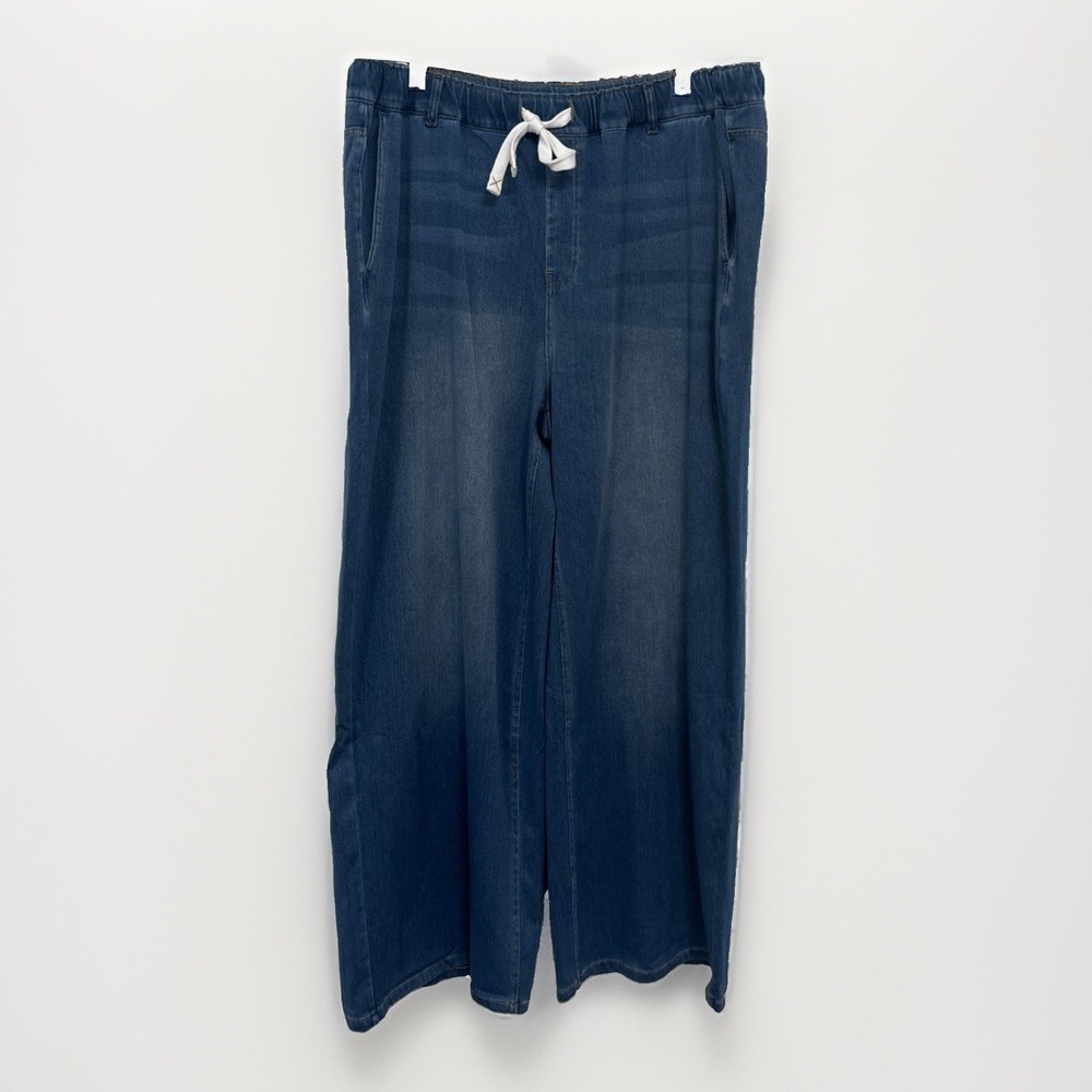 NWT Halara Mid Rise Wide Leg Casual Jeans Pockets XL Blue Jasper